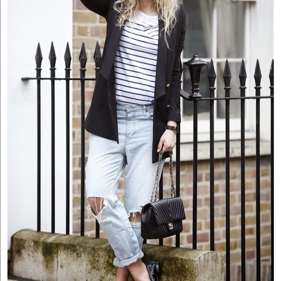 GAP Black White Stripes Striped Stripe 100% Linen Top Large Minimalist - Picture 8 of 8